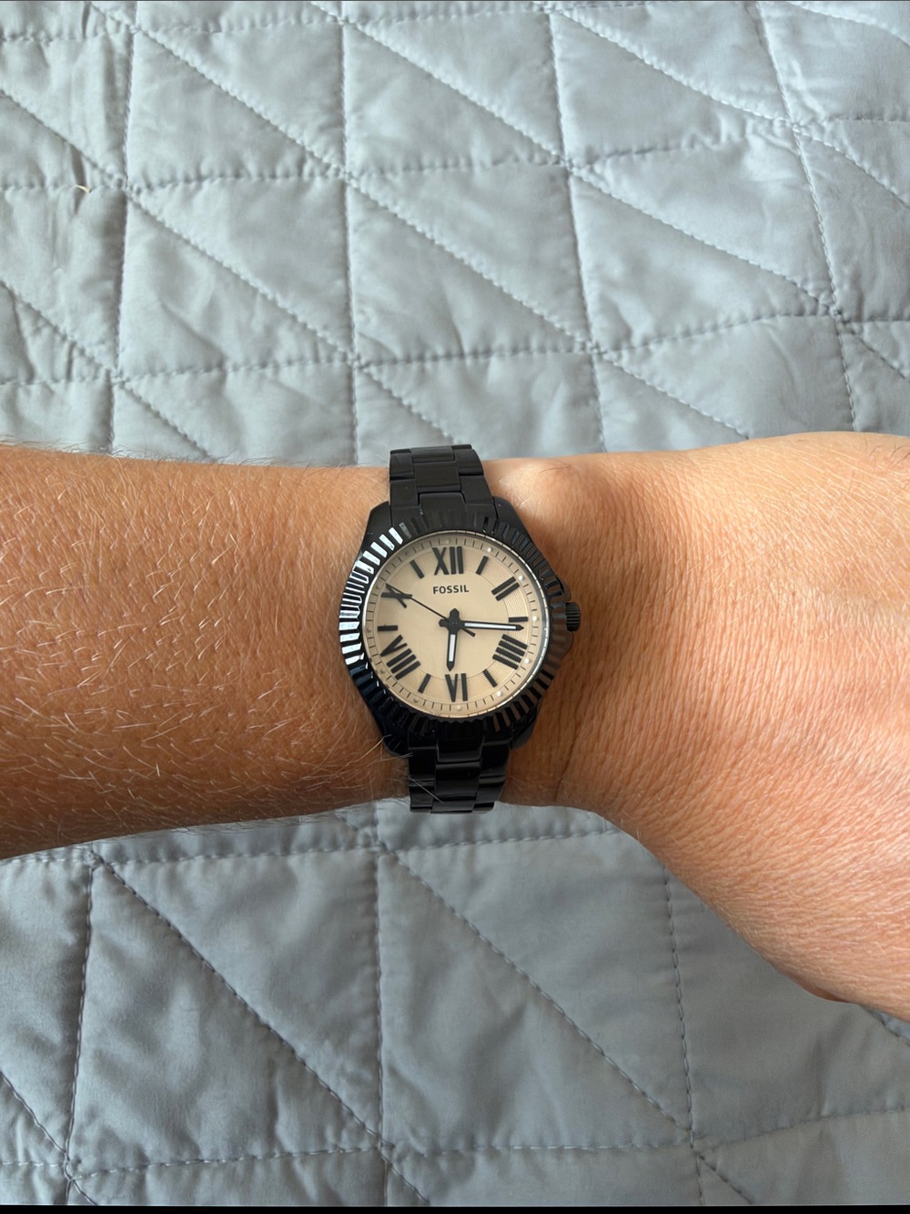 Fossil Cecile black stainless steel watch with additional links